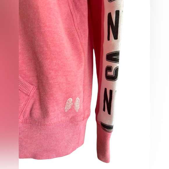 VICTORIA’S SECRET Wings Collection 1/4 Zip Pink Sweatshirt Size Small NY VS - Picture 2 of 13